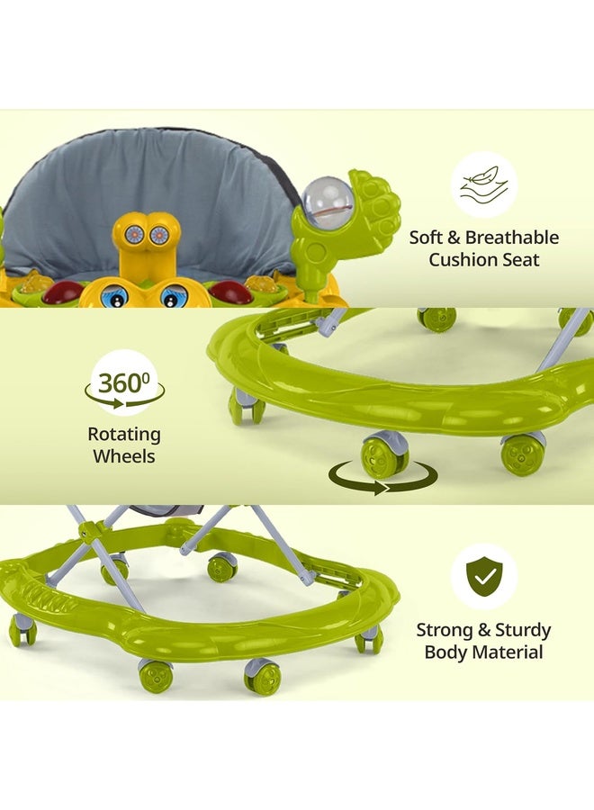 Luvlap Starshine Baby Walker 9+ Months | 3 Level Height Adjustment Walker/Advanced Baby Activity Walker, Green - Image 3