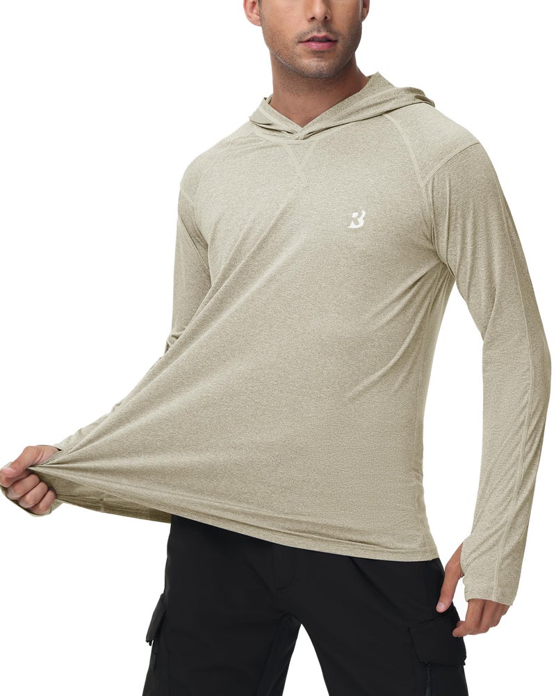 Roadbox Mens UPF 50+ Fishing Shirts, Long Sleeve UV Sun Hoodie, Hiking Running Swim Athletic Workout Shirt - Image 2