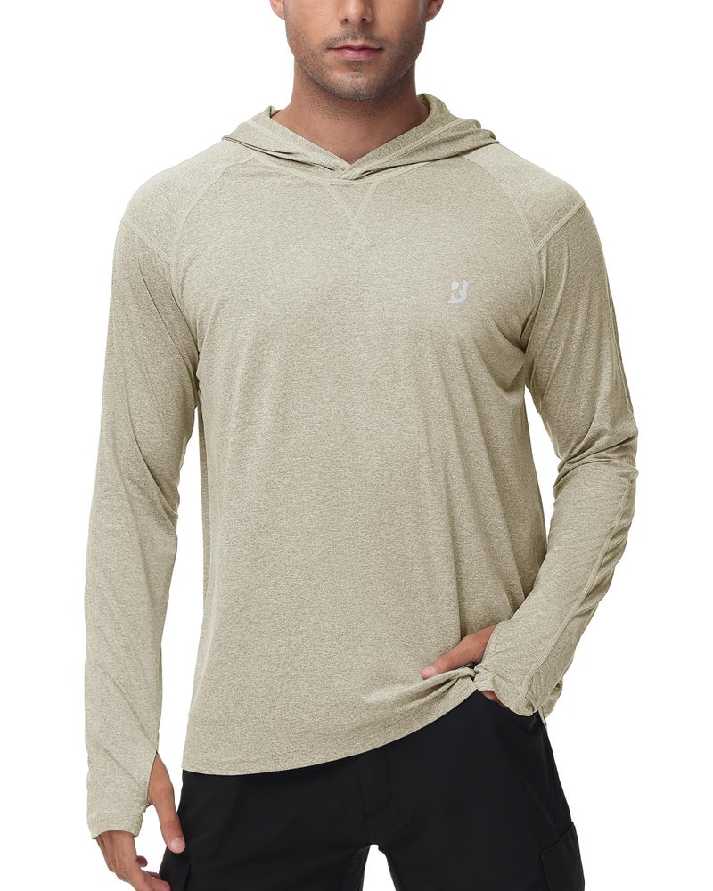 Roadbox Mens UPF 50+ Fishing Shirts, Long Sleeve UV Sun Hoodie, Hiking Running Swim Athletic Workout Shirt - Image 1