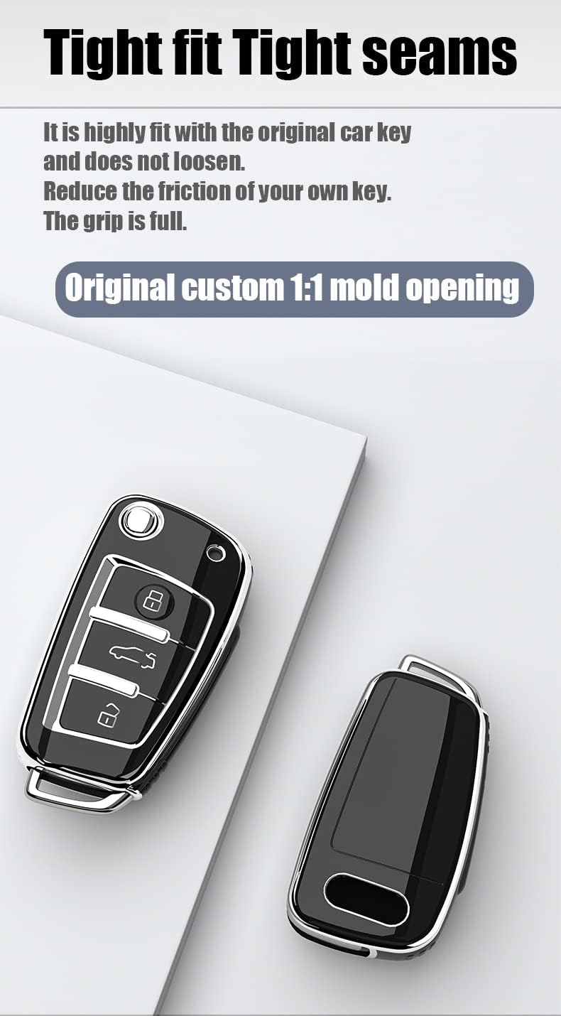 ontto TPU Car Key Fob Cover for Audi Models - Light Purple - Image 4