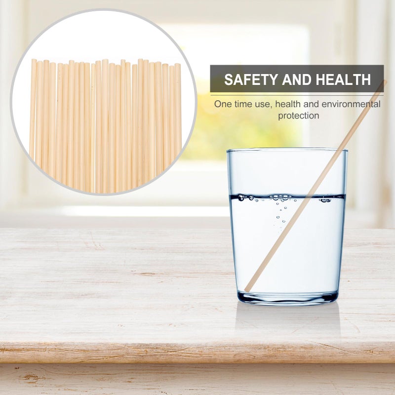 Eco Friendly Biodegradable Wheat Straws 100pcs 20cm Natural Drinking Straws 3 4mm Diameter - Image 5