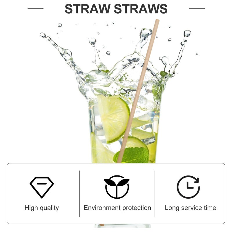Eco Friendly Biodegradable Wheat Straws 100pcs 20cm Natural Drinking Straws 3 4mm Diameter - Image 4