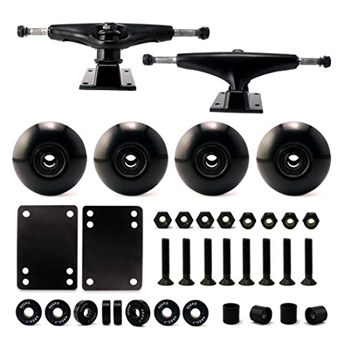VJ 5.25 139mm Skateboard Trucks (Black), Skateboard Wheels 52mm, Skateboard Bearings, Skateboard Pads, Skateboard Hardware 1.25" (52mm Black)… - Image 1