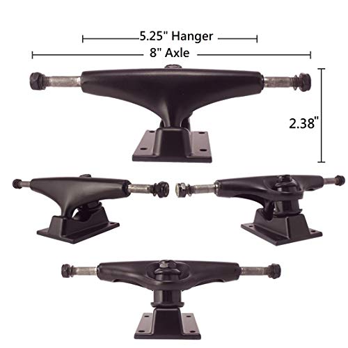 VJ 5.25 139mm Skateboard Trucks (Black), Skateboard Wheels 52mm, Skateboard Bearings, Skateboard Pads, Skateboard Hardware 1.25" (52mm Black)… - Image 2