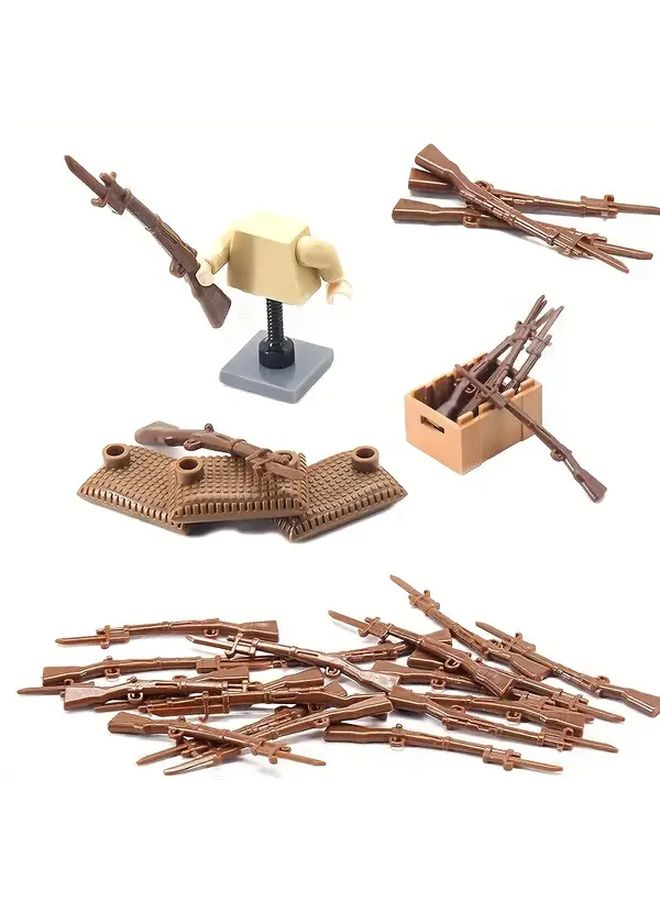 24pcs Silvery Building Blocks Man Figures Toy Accessories Weapon Parts - Image 4
