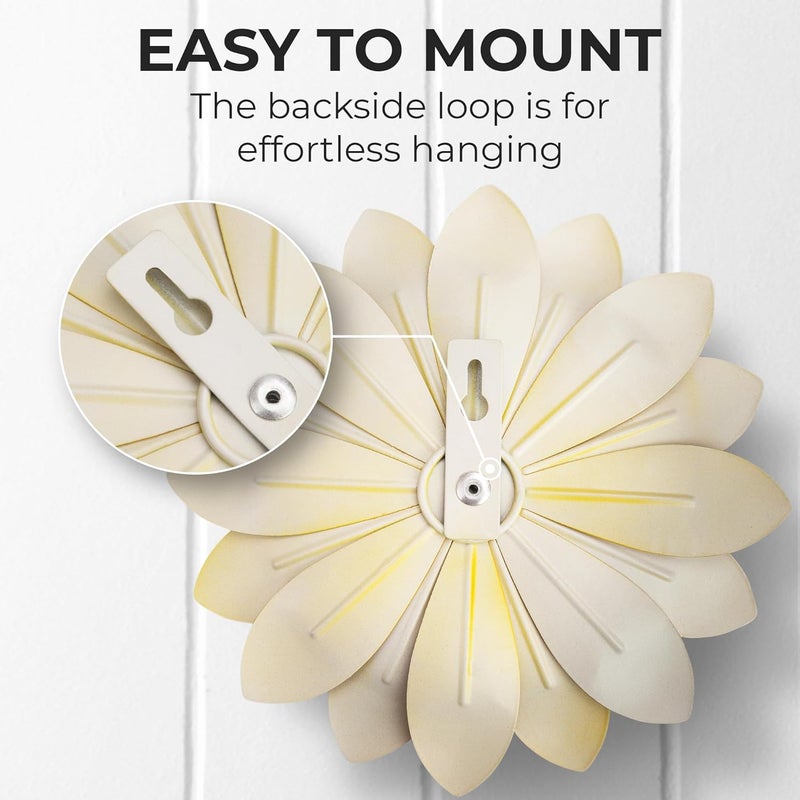 Everydecor Succulent Metal Flowers Wall Decor – Yellow, Hand Painted, 3D Flower Art Decoration for Living Room, Bedroom, Kitchen, Bathroom - Floral Decor for Indoor & Outdoor Use - Image 5