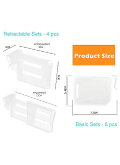 WooFree 12 pcs Removable Plastic Baffle Board Refrigerator and Storage Box Compartments  - Image 2