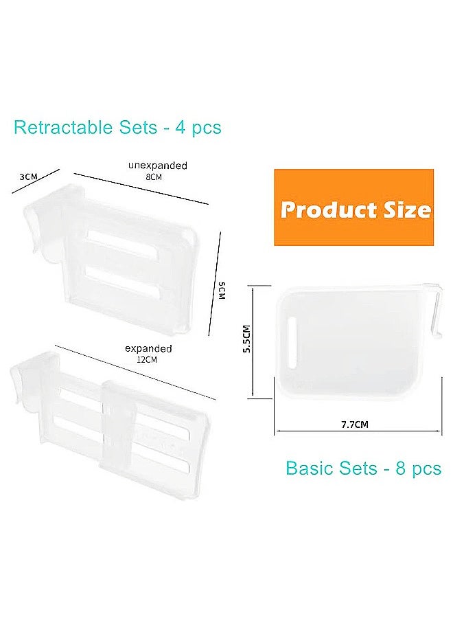 WooFree - 12 pcs Removable Plastic Baffle Board Refrigerator and Storage Box Compartments - Image 1