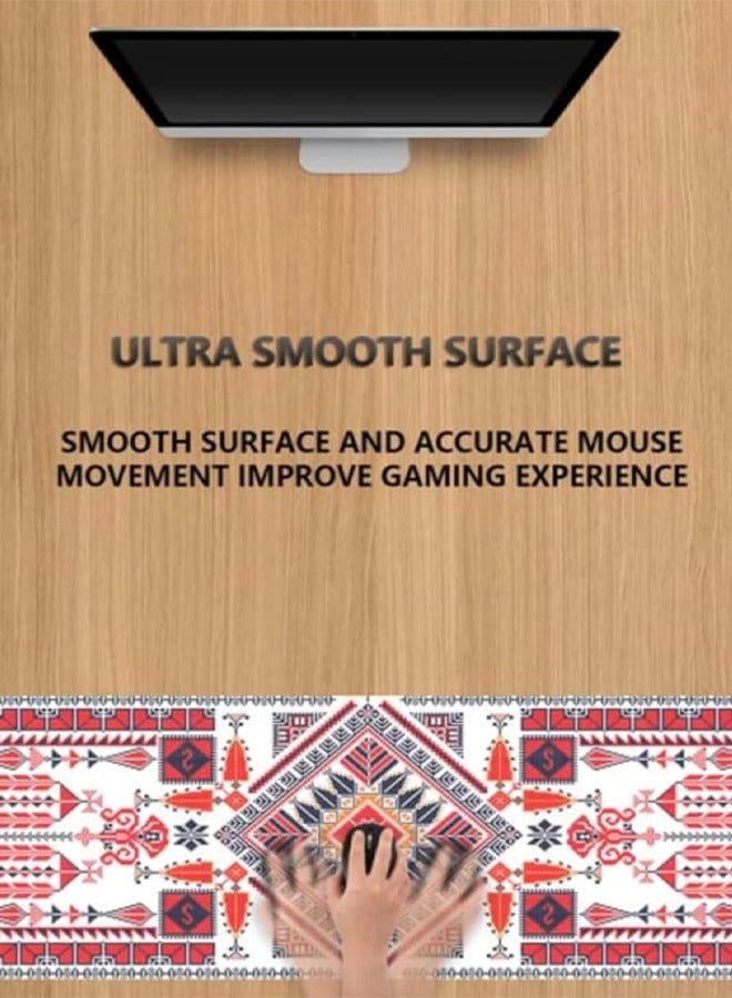 Geometric Pattern Extended Mouse Pad XL, 80 x 30 cm, Anti-Slip Rubber Base, Stitched edges, Suitable for Gaming, Desktop, Office use - Image 3