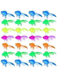 100 Pcs Mini Plastic Goldfish Fake Fish Decoration, Colorful Sea Animals Toys, Small Fish Figurines Miniature Fish Model, PVC Sea Fish Toys for Kids Supplies Decorations Crafts Mix Colors