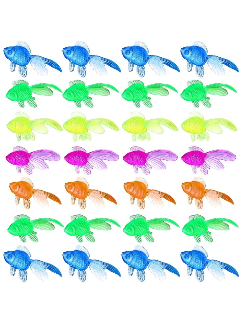 Generic - 100 Pcs Mini Plastic Goldfish Fake Fish Decoration, Colorful Sea Animals Toys, Small Fish Figurines Miniature Fish Model, PVC Sea Fish Toys for Kids Supplies Decorations Crafts Mix Colors - Image 1