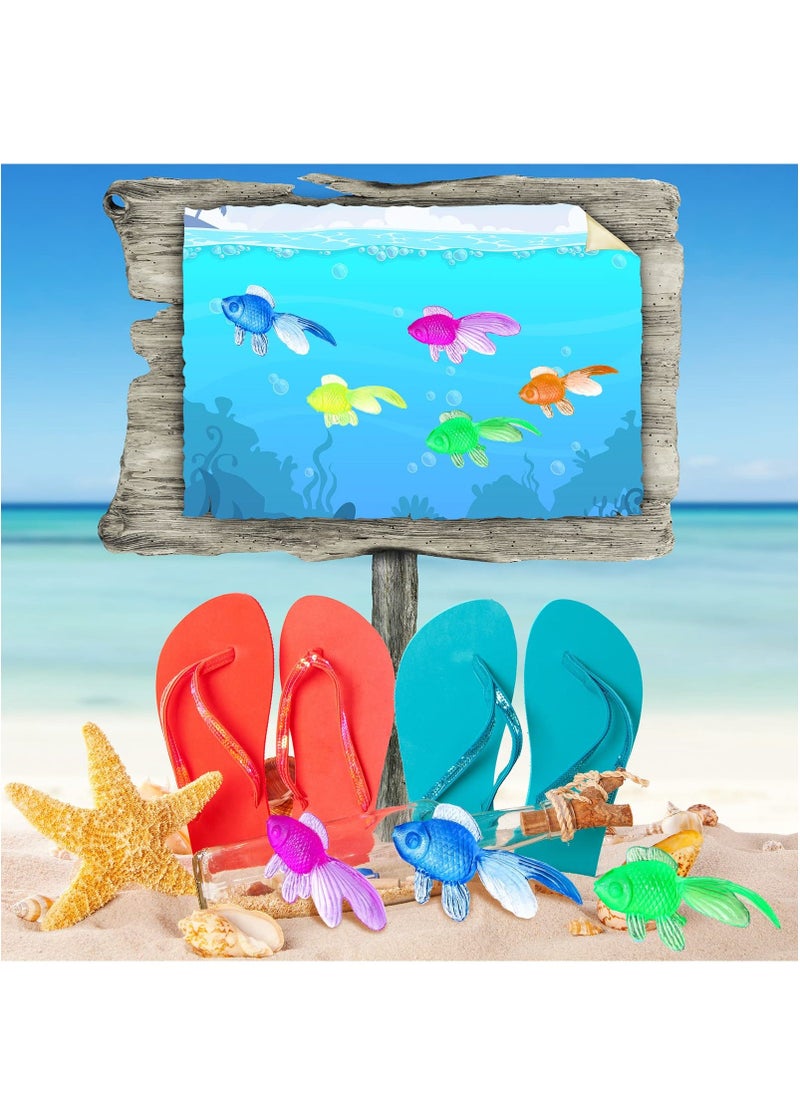 Generic - 100 Pcs Mini Plastic Goldfish Fake Fish Decoration, Colorful Sea Animals Toys, Small Fish Figurines Miniature Fish Model, PVC Sea Fish Toys for Kids Supplies Decorations Crafts Mix Colors - Image 1