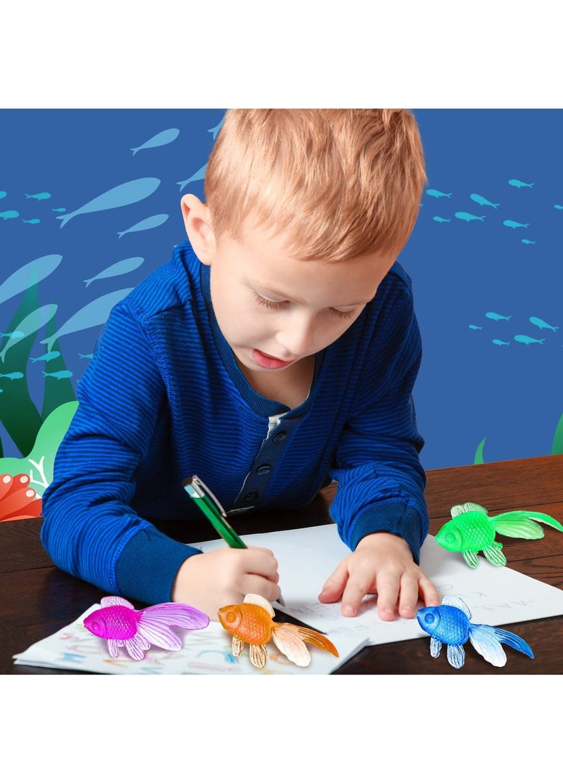 Generic - 100 Pcs Mini Plastic Goldfish Fake Fish Decoration, Colorful Sea Animals Toys, Small Fish Figurines Miniature Fish Model, PVC Sea Fish Toys for Kids Supplies Decorations Crafts Mix Colors - Image 1