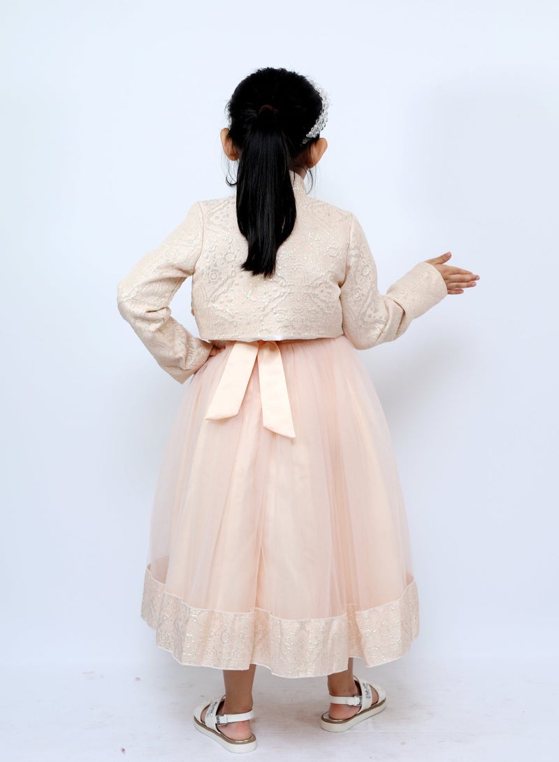 D'Daniela Samra Pink Flowers Party Dress with Jacket - Image 3