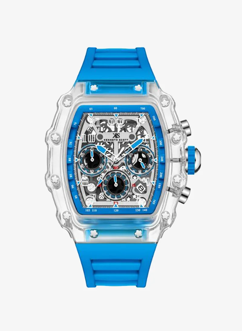 Kenneth Scott Men's Silicone Multi Function Watch K25103-ZSLI - 44.3X52 mm