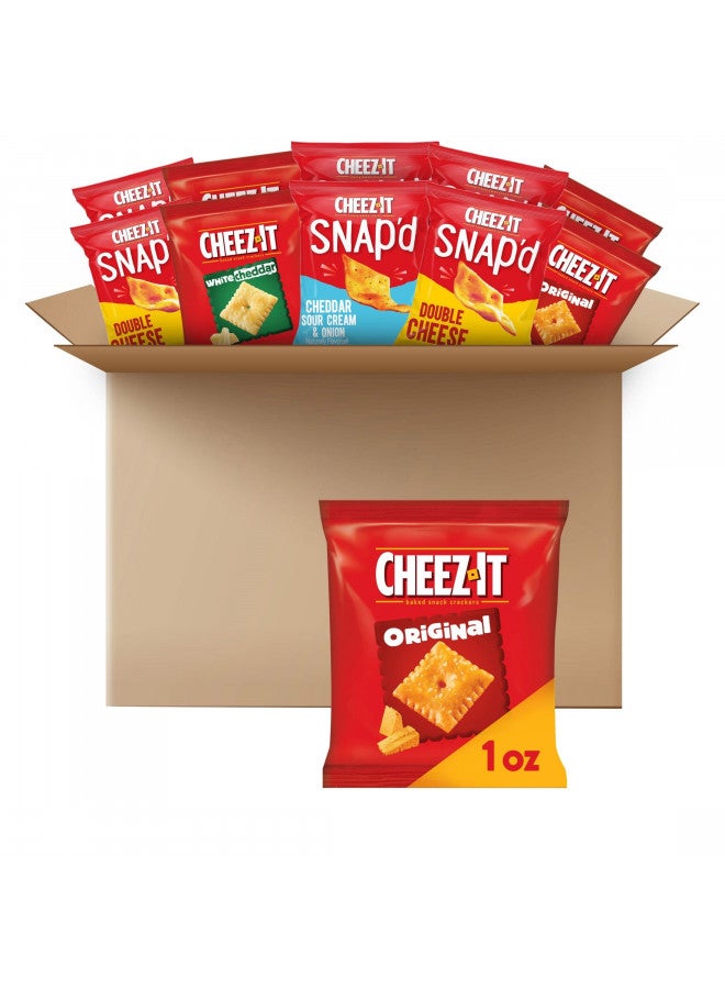 Cheez-It Cheez-It Cheese Crackers, Baked Snack Crackers, Office and Kids Snacks, Variety Pack, 38oz Case (42 Pouches)  - Image 1