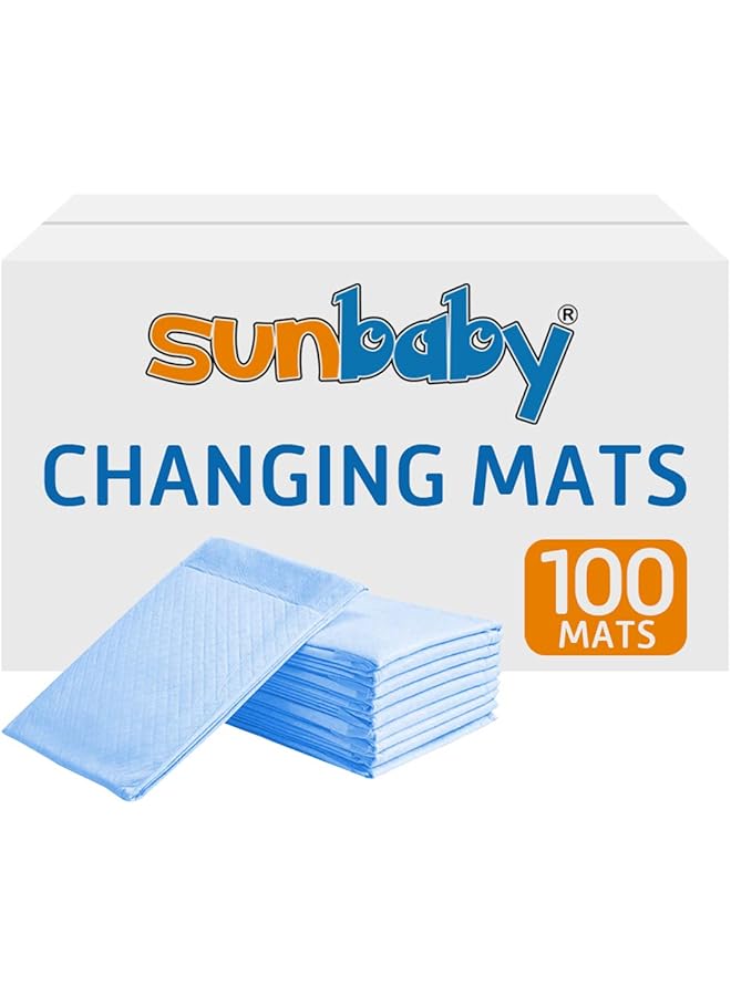 SunBaby Disposable Changing Mats 100 Pcs Blue - Image 1