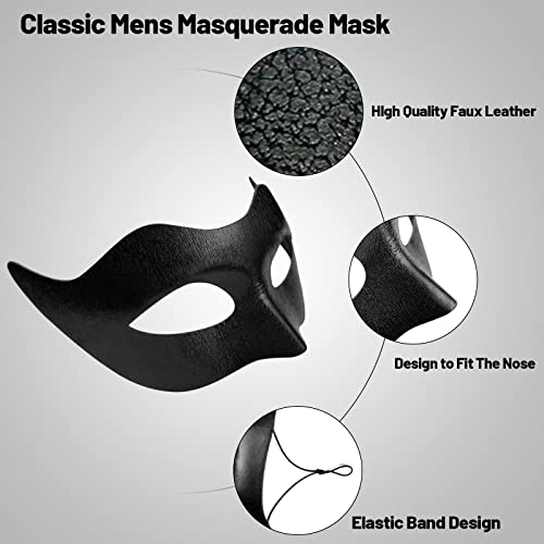 IncreDecor Couple Masquerade Mask with Holding Stick Venetian Metal Masks Halloween Mardi Gras Costume Mask for Women and Men (AB) - Image 4