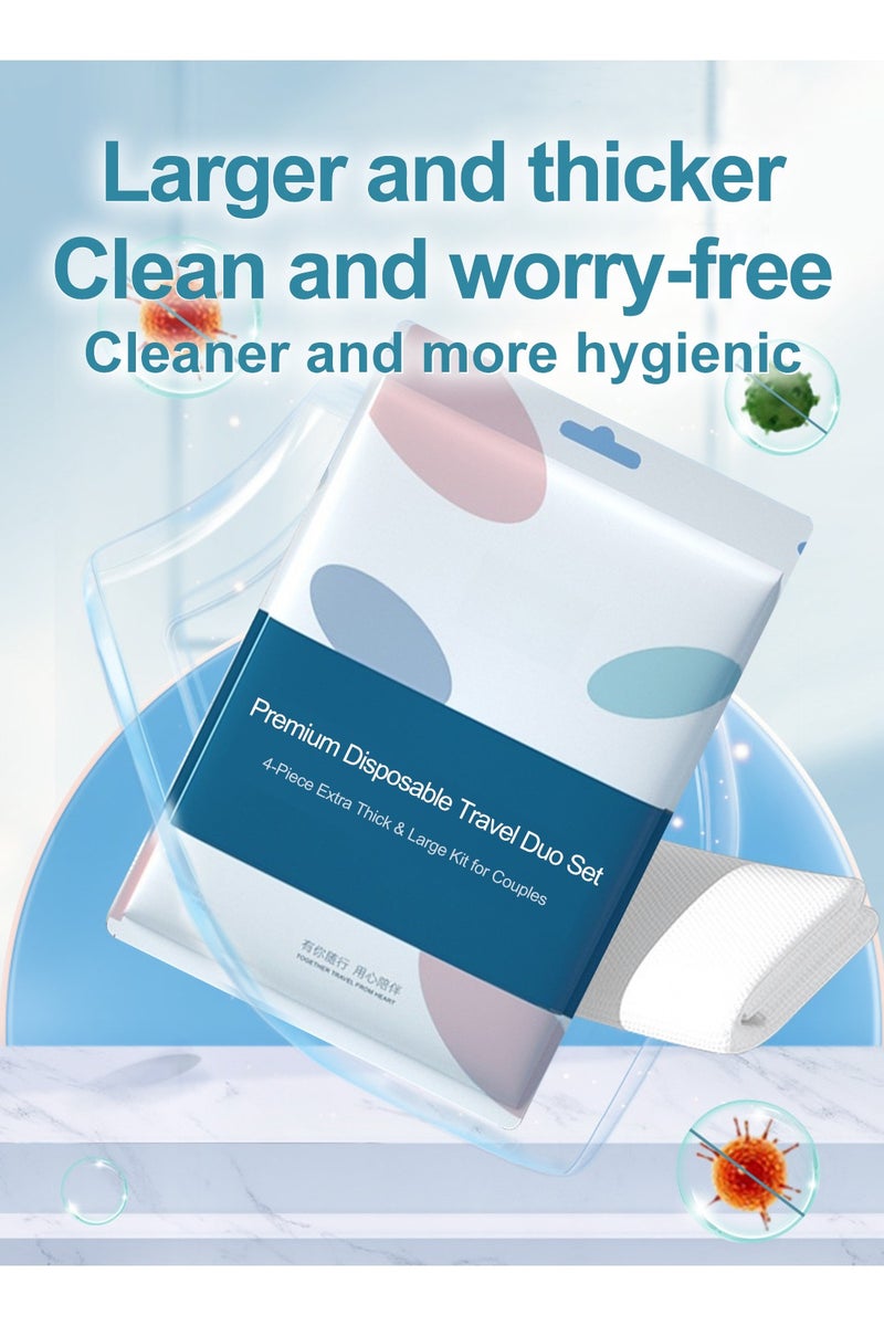 LUCKIER Travel necessities, disposable travel supplies set, which includes: disposable brand new sheets, quilt covers, pillowcases, towels, socks, toilet covers, suitable for single travel, camping, daily outings, and can be used by the whole family.  - Image 3