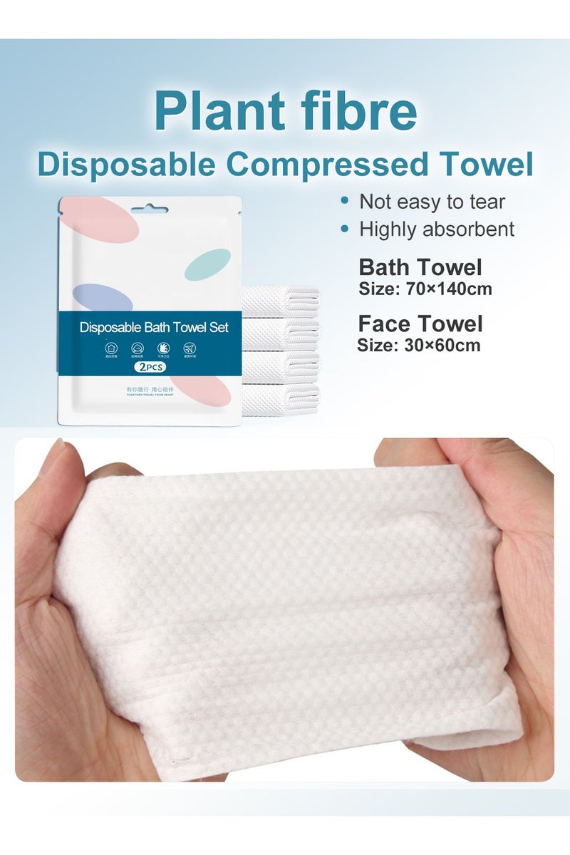 LUCKIER Travel necessities, disposable travel supplies set, which includes: disposable brand new sheets, quilt covers, pillowcases, towels, socks, toilet covers, suitable for single travel, camping, daily outings, and can be used by the whole family.  - Image 4