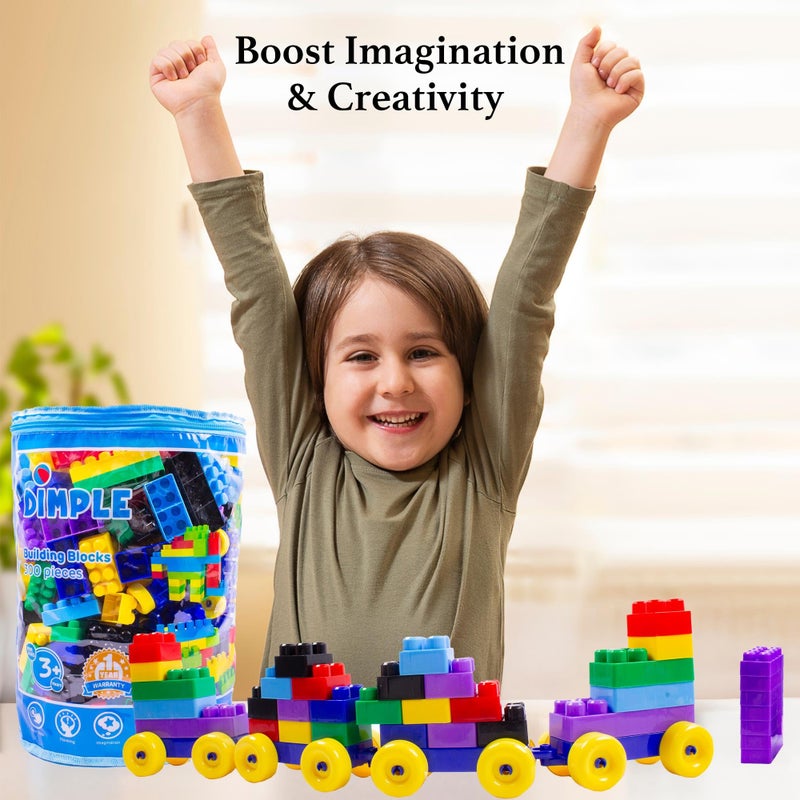 Dimple Building Blocks for Toddler (300 Pcs) Stacking Toys & Puzzle Games for Learning and STEM Fun Montessori Toys, Educational Baby Blocks Age 3+ Toddler Boy & Girl Birthday for Kids - Image 3