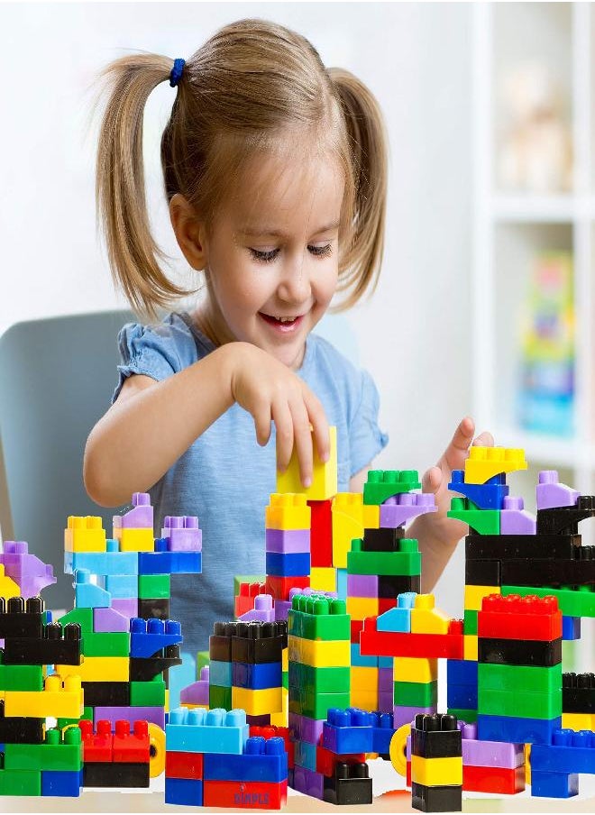 Dimple Dimple Large Blocks for Toddlers/Kids Stackable, Multi-Colored, Interlocking Toys Safe, Non-Toxic Plastic Bright Colors, Waterproof Boys and Girls Age 3 + (300 Pieces)  - Image 2