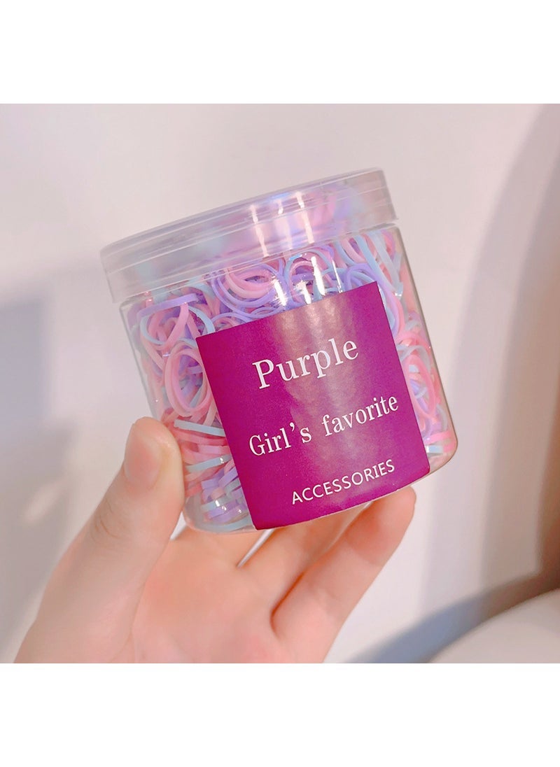 Kids Colorful Elastic Hair Bands Non-Damage Rainbow Ties Purple (about 700 root)