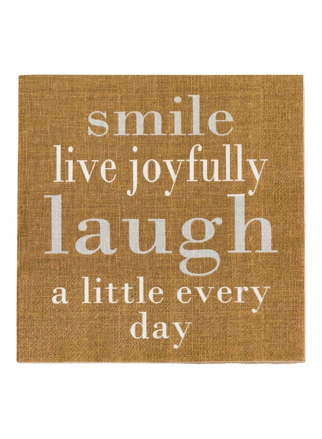 Restaurantware 13 Inch Paper Luncheon Napkins, 500 Live Joyfully Design Printed Napkins - 3-Ply, Textured Edges, Brown Paper Decorated Napkins, Soft And Strong, For Parties Or Catering Events - Image 2