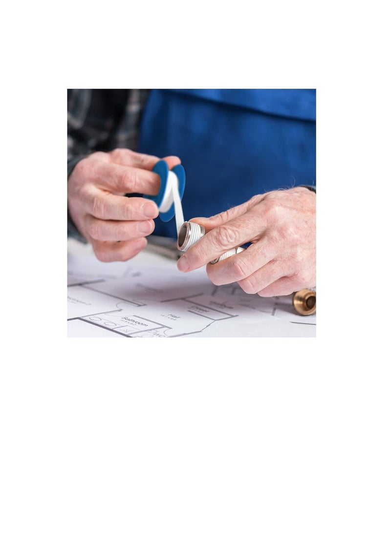 ROBUSTLINE Thread Sealing Teflon Tape with 0.25g/cm2 Density 0.9MM x 12MTR PTFE for Pipe Fittings and Fixing Water Leak (12 MTRS) - Image 2