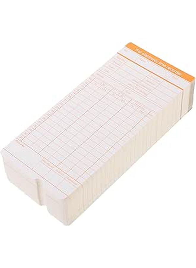100 Sheets Double Sided Attendance Time Cards For Weekly Monthly Employee Clock - Image 1