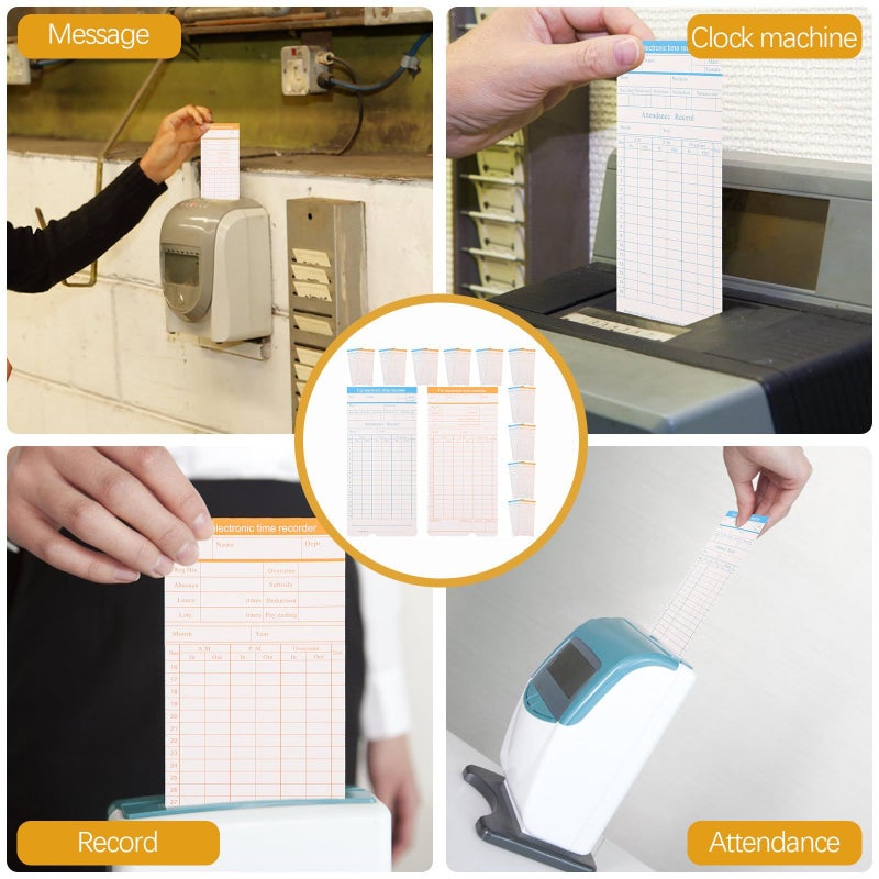 100 Sheets Double Sided Attendance Time Cards For Weekly Monthly Employee Clock - Image 4