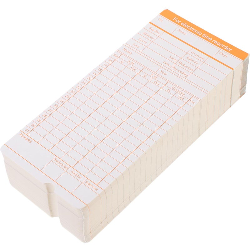 100 Sheets Double Sided Attendance Time Cards For Weekly Monthly Employee Clock - Image 2