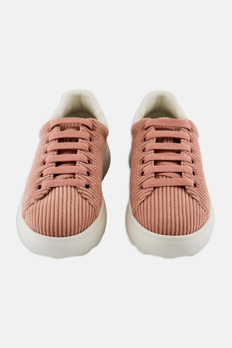 GEOX Women Spherica Lace Up Casual Sneaker, Peach - Image 4