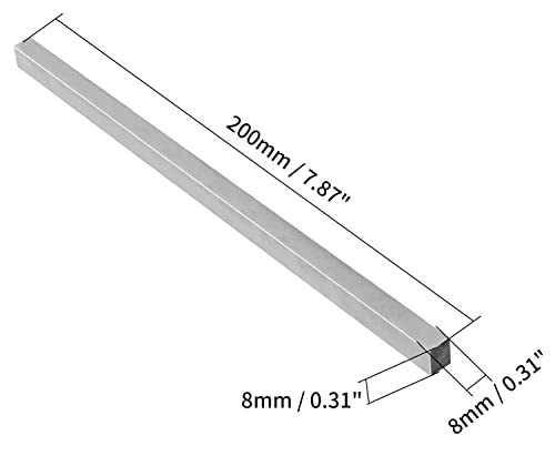 XMHF Lathe HSS Square Cutting Tool Bits Bar Rectangular Lathe Fly Cutter Mill Blank 8x8x200mm 3Pcs - Image 2