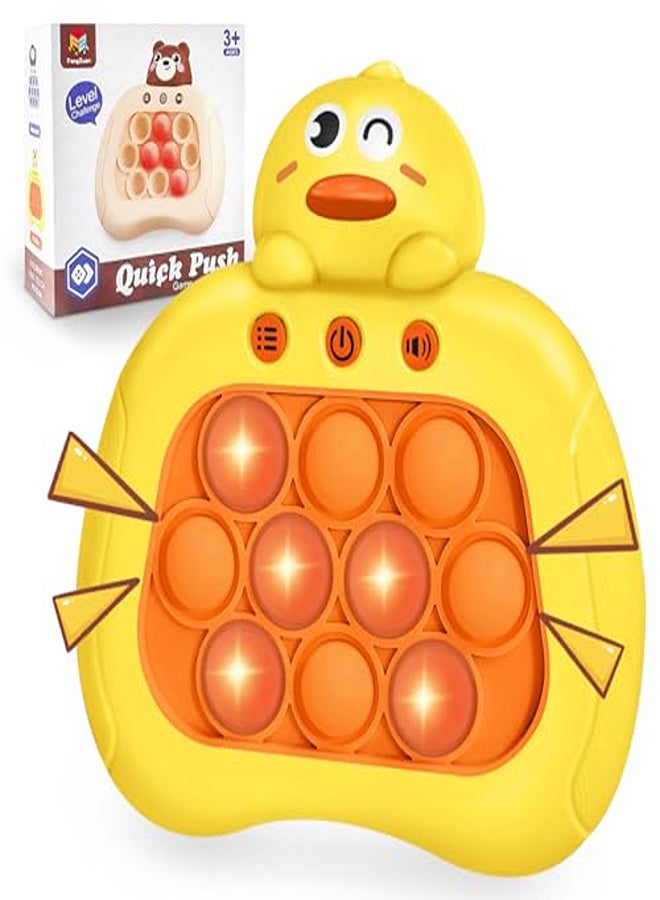 Quick Push Pop Game Fidget Toys Pro for Kids Adults, Handheld Puzzle Game Machine, Squeeze Poppet Sensory Fast Push Bubble Toy  Duck shape - Image 1