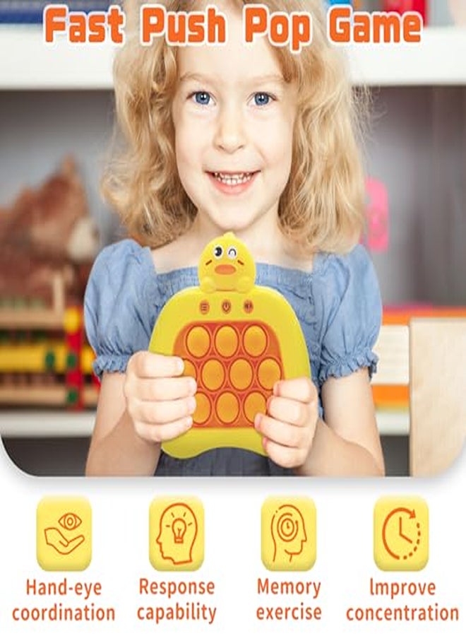 Quick Push Pop Game Fidget Toys Pro for Kids Adults, Handheld Puzzle Game Machine, Squeeze Poppet Sensory Fast Push Bubble Toy  Duck shape - Image 2