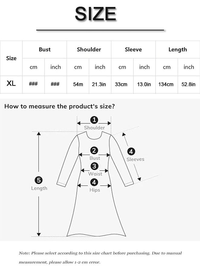 Muyixin Muslim Abaya Women's Round Neck Embroidered Hot Stamping Long-Sleeved Chiffon Cardigan Dress L  - Image 4