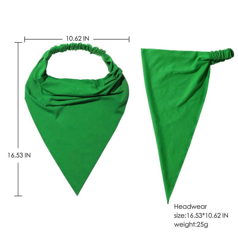Vercret 6 Pack Hair Scarf Headband for Women - Elastic Hair Kerchief Large Boho Triangle Bandana Head Scarf with Clips Non Slip Solid Color Headbands Hair Scarves for Teen Girls - Image 4