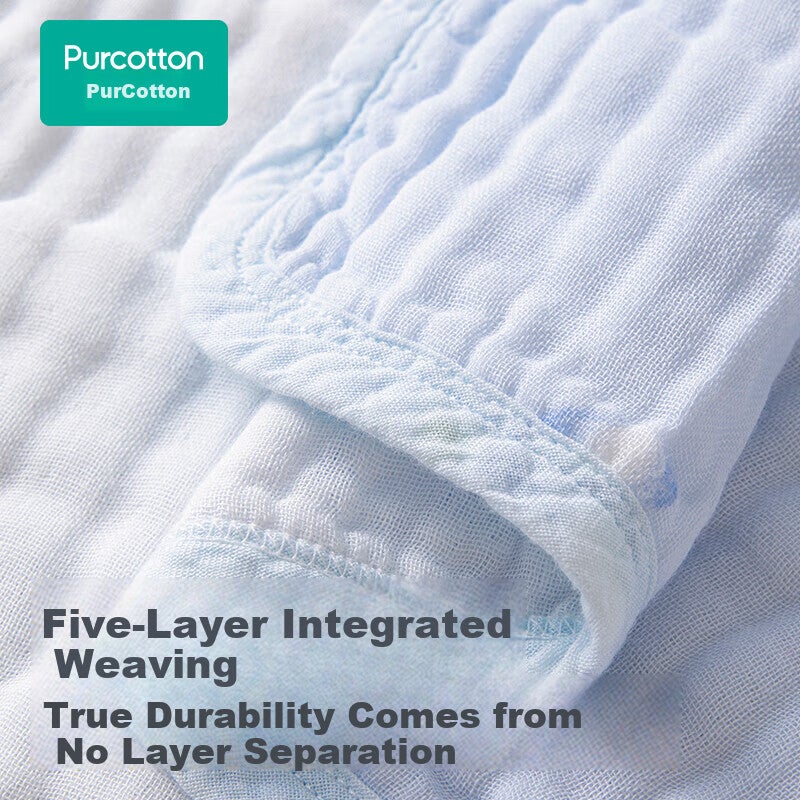 JD Jing Zao PurCotton Five-Layer Washed Gauze Towel Household Pure Cotton Large Absorbent Soft Quick-Dry 34x76cm Sports - Image 4