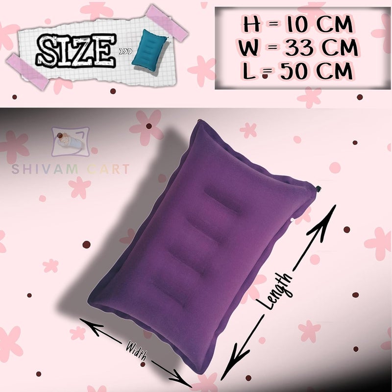 SHIVAM CART Soft Cotton Travelling Air Pillow Compact and Lightweight Pillow Neck Support headrest Pillow During Travelling in Bus TrainFlight Pack of 2 Multi Color - Image 4