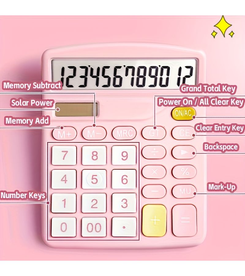 Large Print 12 Digit Fall Safe Calculator Sky Mist Blue For Exams Office Use Classroom Tests Financial Accounting Business Operations Ultra Thin Durable Essential For Students Teachers Professionals - Image 5