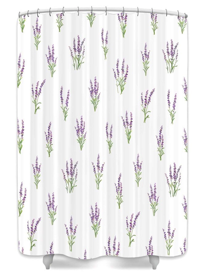 JAWO Purple Lavender Shower Curtain Modern Aesthetic Lavender Flower Bathroom Decor for Girls Teens Cute Floral Fabric Waterproof Polyester Bathroom Decor Set with Hooks - Image 4