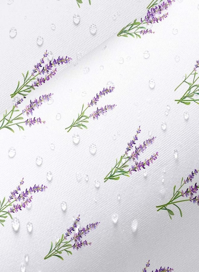 JAWO Purple Lavender Shower Curtain Modern Aesthetic Lavender Flower Bathroom Decor for Girls Teens Cute Floral Fabric Waterproof Polyester Bathroom Decor Set with Hooks - Image 5
