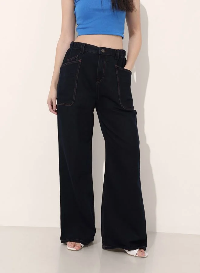 مرفوعة Women Boxy Fit Printed High Rise Jeans