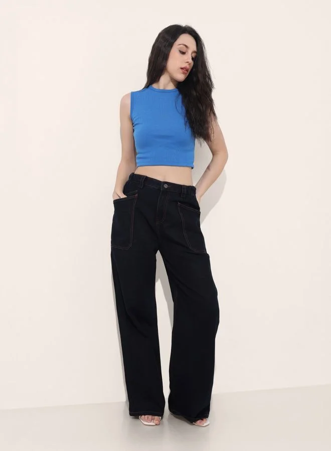 مرفوعة Women Boxy Fit Printed High Rise Jeans