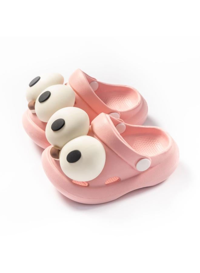 Children's Slippers Boys' And Girls' Summer Cute Big Eyes Cute Thick Sole Dung Feeling Indoor And Outdoor Wear Non-slip Cover Shoes - Image 5