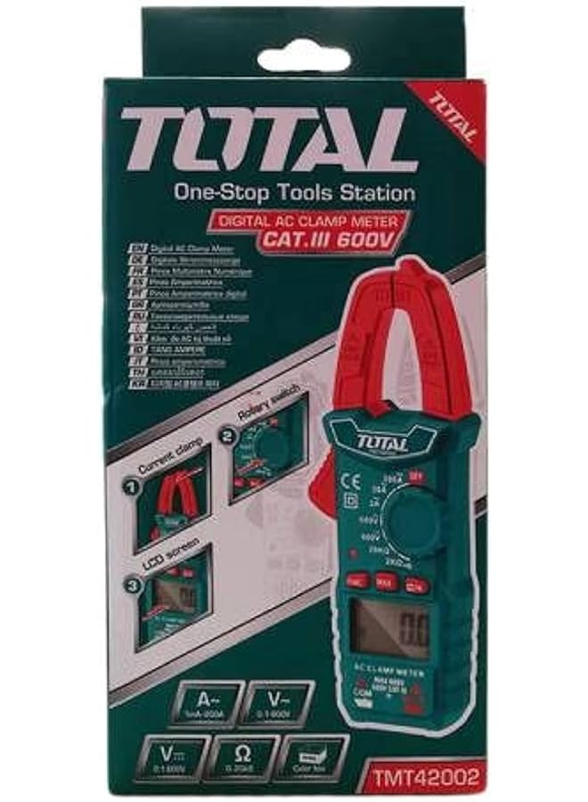 TOTAL Digital Ac Clamp Meter 600V-200A -Tmt46002 - Image 1