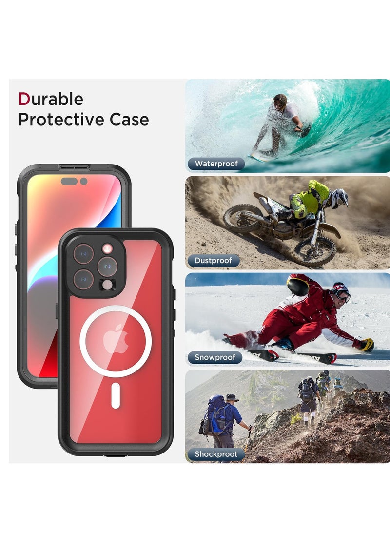 Generic - Rugged Waterproof Case for iPhone 15 Pro with Built-in Screen Protector, Military Grade Shockproof and Dustproof Design in Gray - Image 1