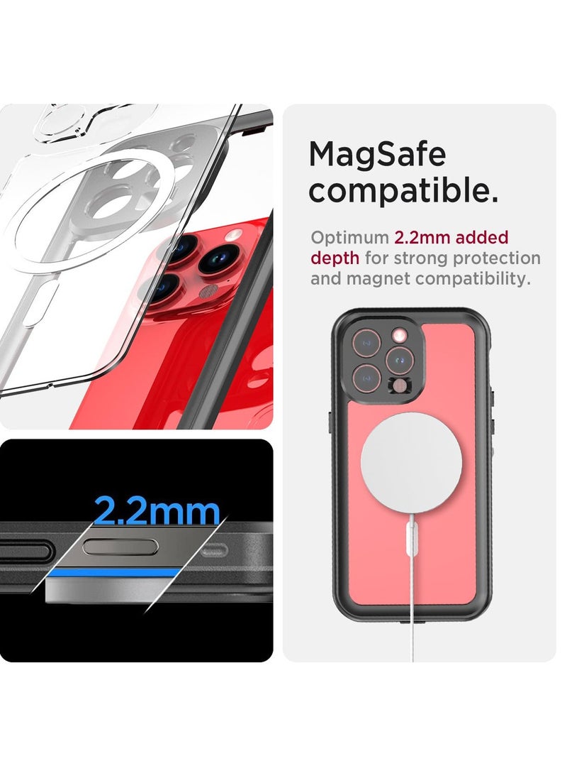 Generic - Rugged Waterproof Case for iPhone 15 Pro with Built-in Screen Protector, Military Grade Shockproof and Dustproof Design in Gray - Image 1
