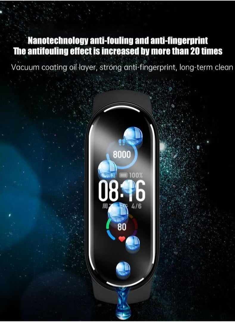 ماركة غير محددة 2 حزمة من حامي الشاشة ذو التصميم متعدد الطبقات عالي الدقة لساعة Xiaomi Mi Band 7، عملية متعددة الطبقات، تقنية النانو المتقدمة، رفض التدمير الفيزيائي، حامي لساعة Mi Band 7 شفاف.  - Image 3